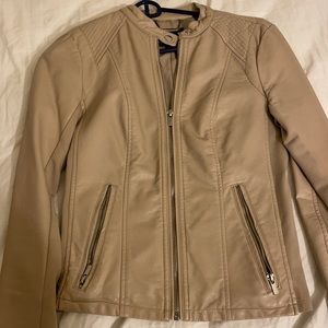 Beautiful beige faux leather jacket